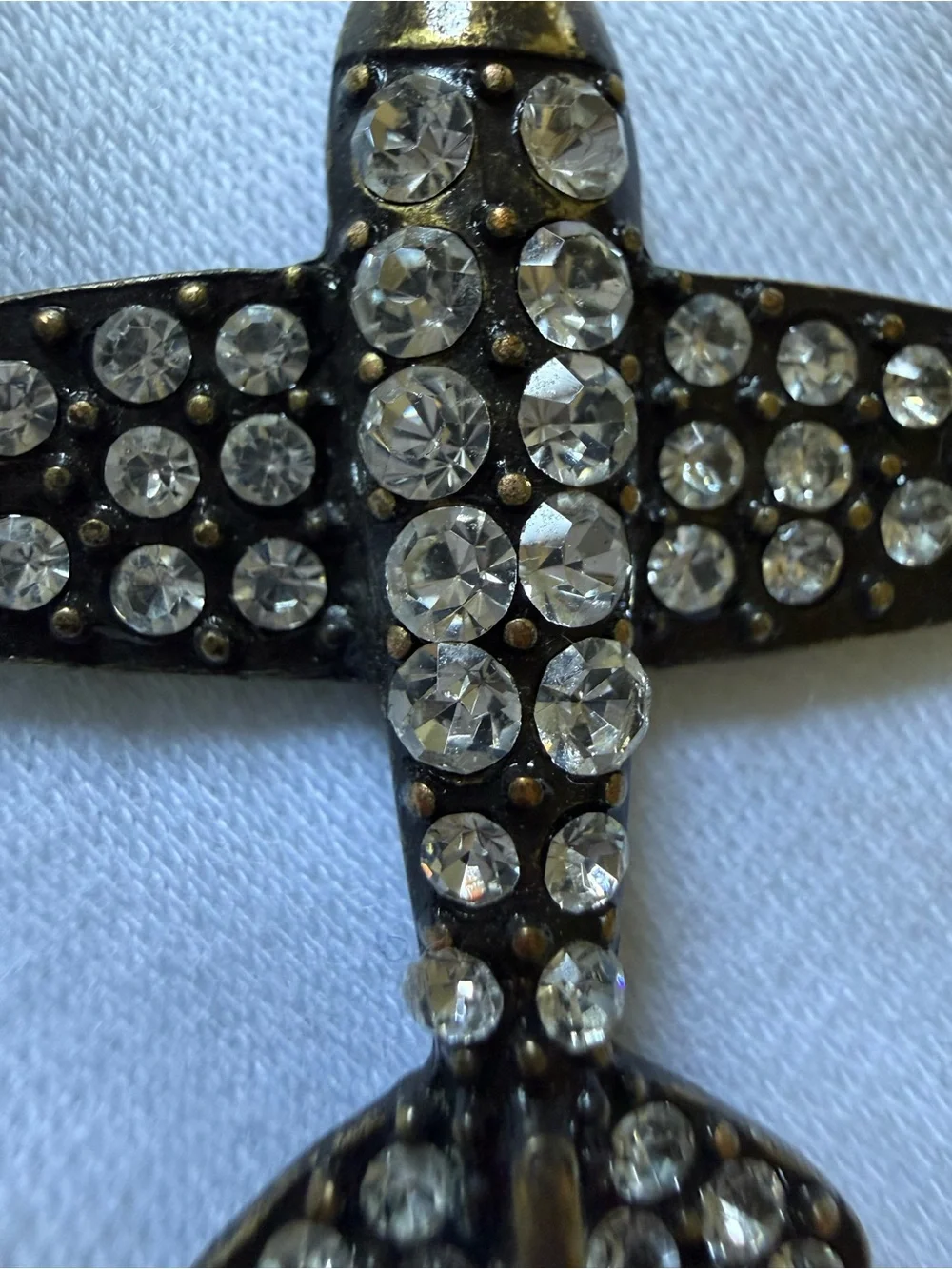 Vintage Airplane Rhinestone Pendant Charm Antique Bronze Style Unisex Jewelry